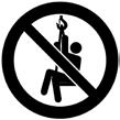 Keep out of the pth of the lod nd out of the pth of roken wire rope tht might snp ck nd cuse injury. DO NOT do the following: Do not lift people, or things over people.