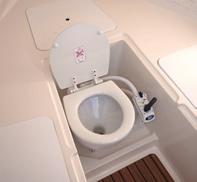 Double berth with storage below and berth cushions 11. Optional seawater toilet 12.