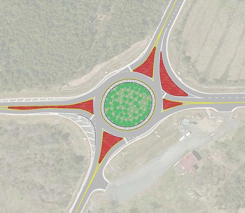 Permanent Single-Lane Roundabout Reconstruct as single-lane roundabout