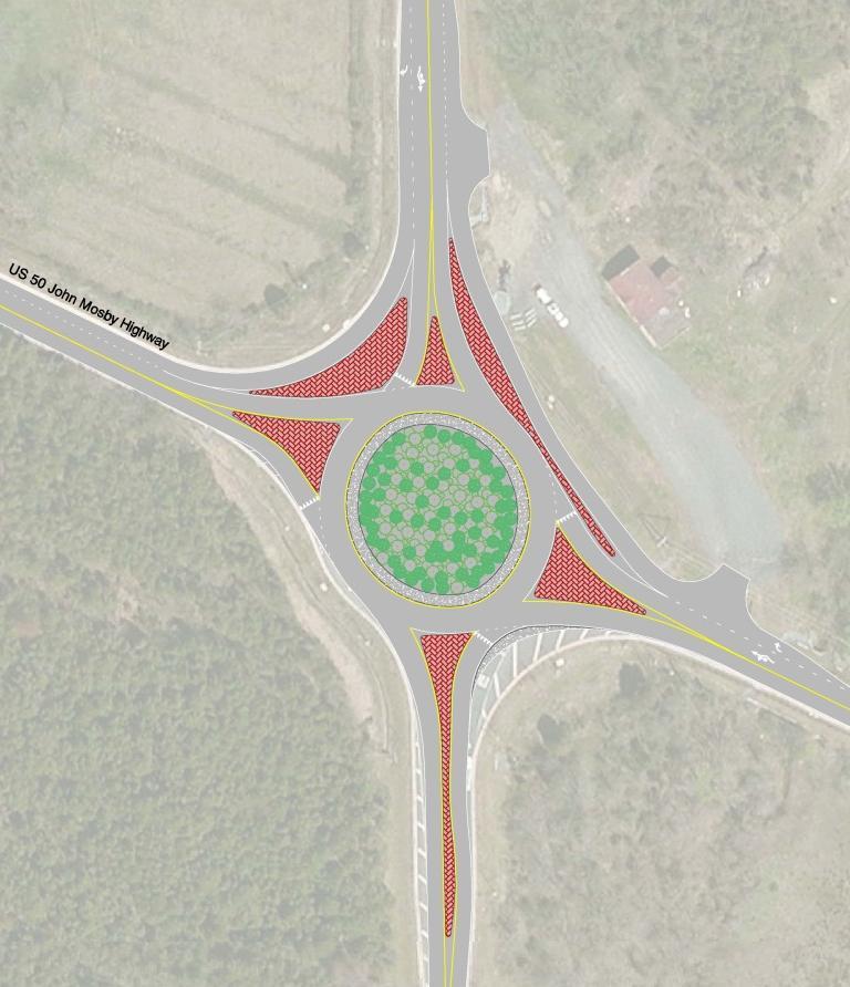 Permanent Single-Lane Roundabout with RT Bypass Consider need/feasibility of possible WB-to-NB