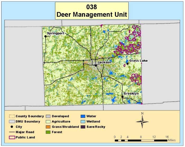 Figure 1 Habitat and use distribution in DMU 038 Deer harvest Analysis Over the past decade, the harvest of antlered and antlerless deer has declined (Figure 2).
