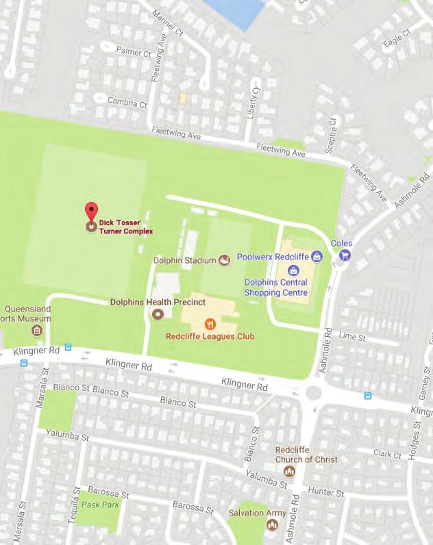 8 Games and Ground Locations Training and home Games are played at the Dick Tosser Turner Complex on Klingner Road. Car park entry is via Klingner Rd only. Games are mostly played on a Sunday.