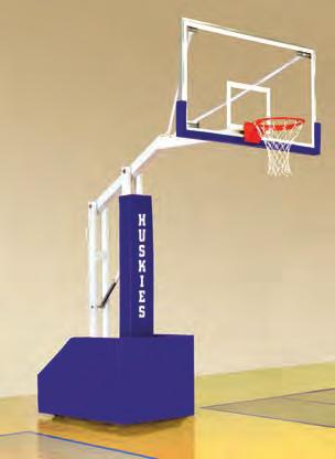 break-away goal and 66" safe play area Choose from 16 school colors for backboard and base padding shown on page 102.