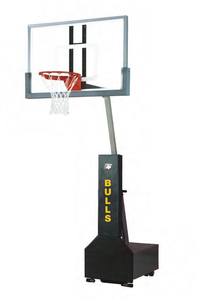 Club Court Portable Basketball Systems Choose Super Club Court with 54" tempered glass backboard and 48" safe play area, Club Court with
