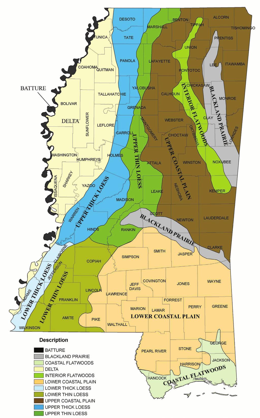 Mississippi Soil Resource Areas
