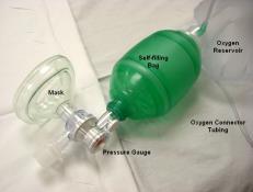 maintain heart rate T-piece resuscitation 5 bag valve mask