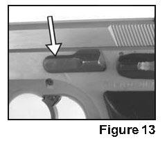 Then pull the trigger and slowly let the hammer move forward past the resting position. See Figure 11.