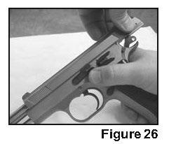 removed from the pistol. Removing the magazine does not unload the chamber.