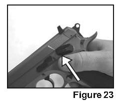 Make sure your fingers are not in the trigger guard.