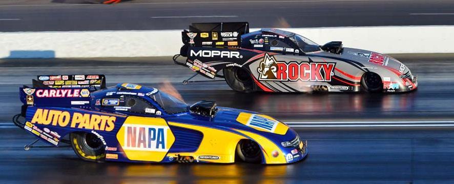 com) DSR s Fast start in Pomona opener All-DSR final in Funny Car; Antron races for trophy Don Schumacher Racing started the 2015 NHRA Mello Yello Drag Racing Series season nearly as well as it could