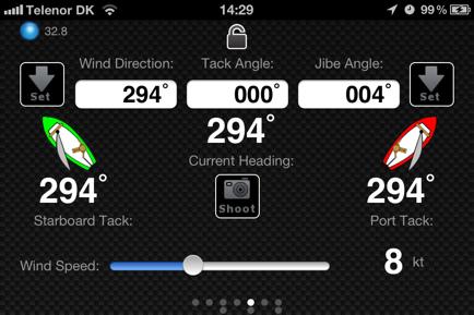 Wind View In the wind view you set information about the current wind conditions. This mainly used if you use iregatta on a stand-alone iphone/ipad.