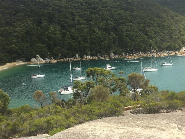 Over the next couple of days QCYC boats congregated in Refuge cove. Refuge cove photo taken from Telstra rock.