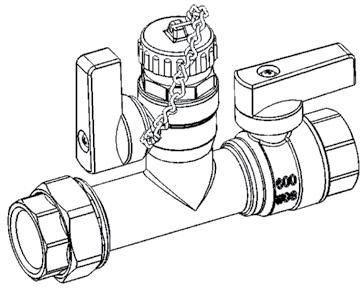 Valves connect directly to cold water inlet and hot water outlet of the tankless water heater.