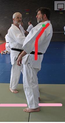 When uke is standing in natural posture (shizentai), a tilt will always be along their secondary weak line - the line on which both of their feet are placed.