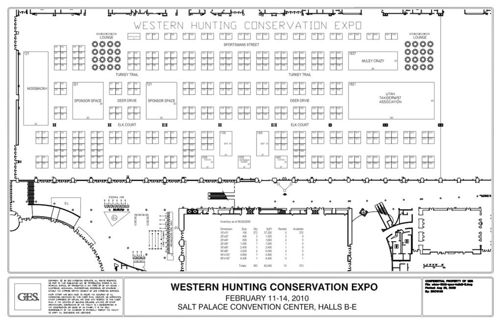 Map of Show Floor This is the west side of the building (200 West). This is the side to bring your entries in. 200 South South Temple This is the east side of the building (West Temple).