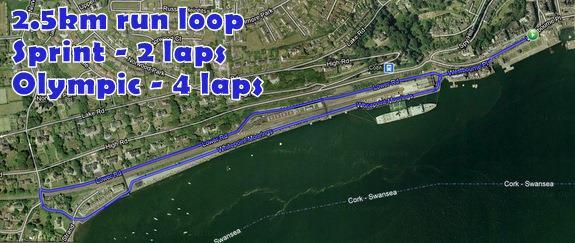 0km (4 loops) Sprint Distance 5km ( loops) RUN The run is a looped course. From the transition area turn left, and follow the marked route out along the waterfront.