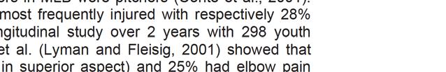In a longitudinal study over 2 years with 298 youth pitchers between 8 to 12 years old, Lyman et al.