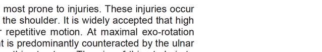 The aim of this study is to investigate the relationship ktween the elbow maximal abduction moment, ball