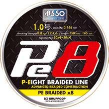 46 ASSO 8X PE8 PE BRAIDS ASSO PE 8X EGING MASTER PE BRAIDS 47 It is manufactured building 8 nanofibers of Japanese PE into a super thin and round