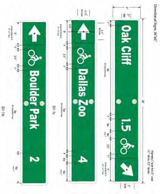 Organization of signs on posts: Regional route signs can be mounted on the same post, below regulatory, warning or destination signs, Regional route signs may be placed back-to-back or with