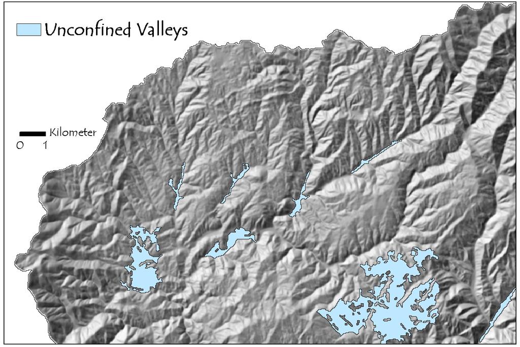 Unconfined Valleys Size threshold too large?