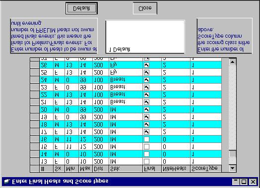 SwimMeet 6.6-57 If no scoring classes are assigned in the ScoreType column, click on the Default button which will set them all to 1.