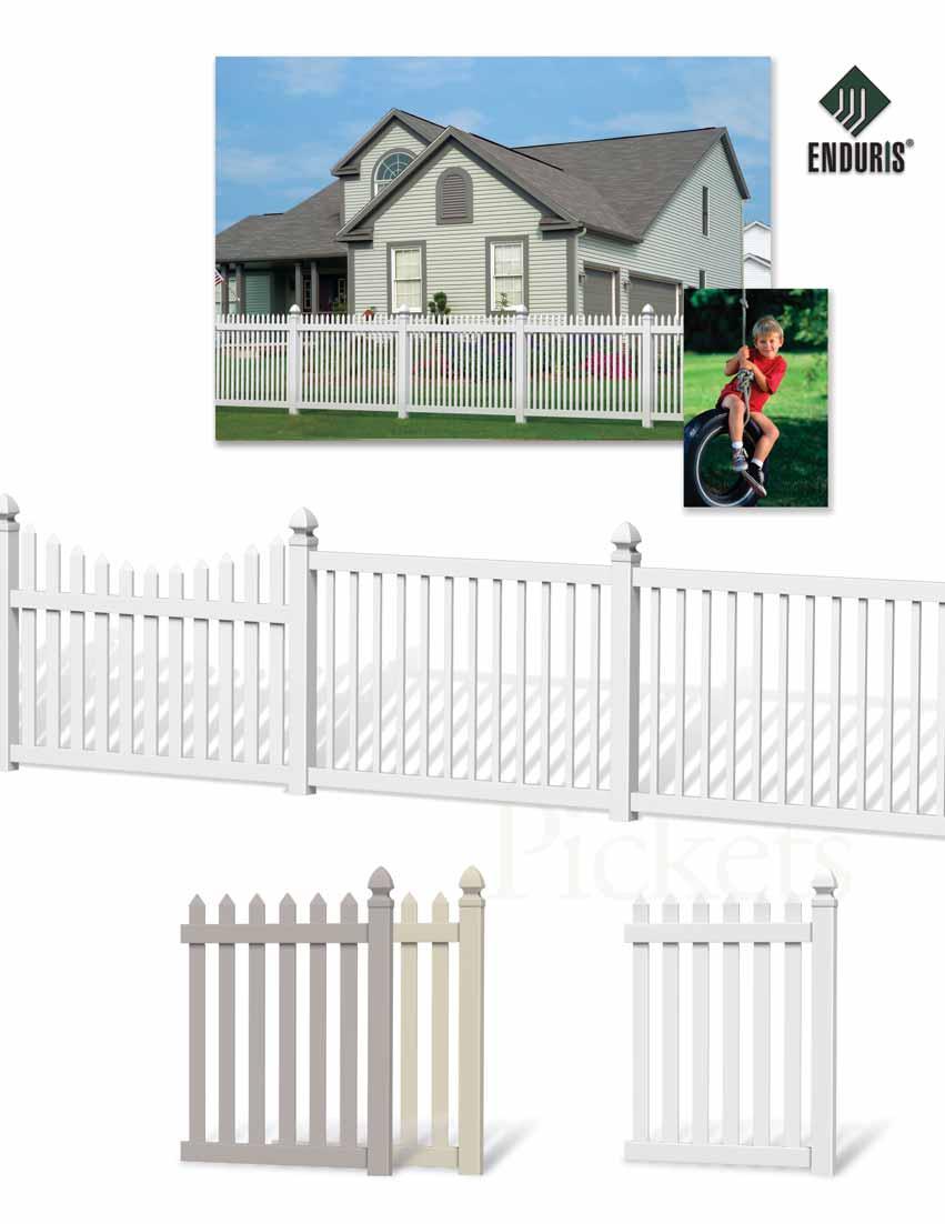 Whether you re adding a distinctive accent at the end of your driveway, or working to corral kids and pets, Enduris fencing has a style to fit.