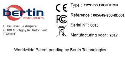 Reference labels are attached to the device's components. Users must comply with the information printed thereon. 1.