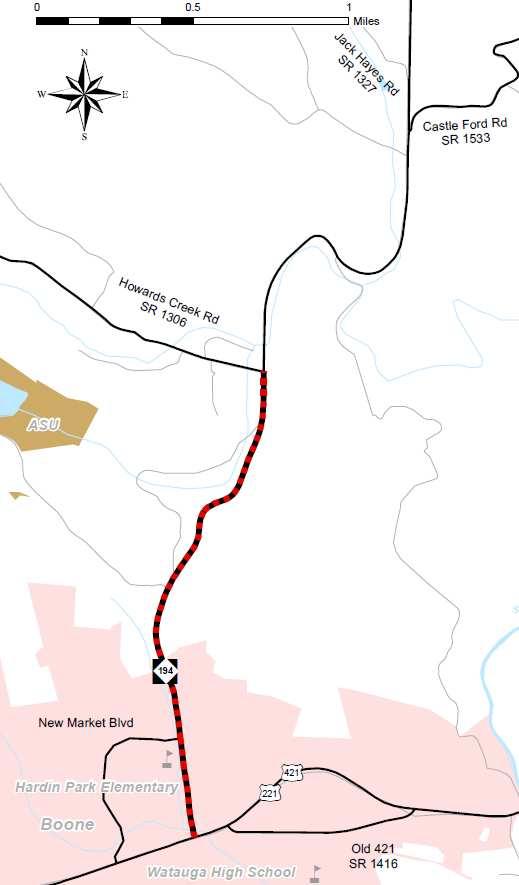 NC 194 Proposed Improvemets from US 221-421 to Howards Creek Road (SR 1306) Local ID: WATA0003-H Last updated: 9/7/2012 Idetified Problem NC 194 is curretly ear or over capacity ad is projected to be