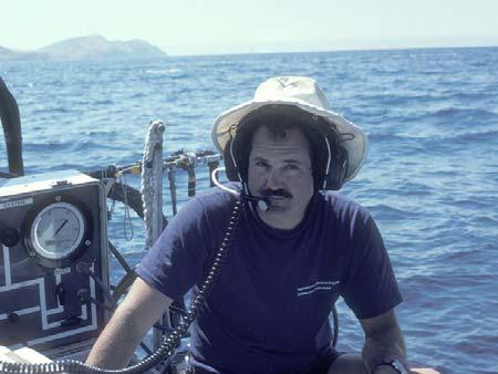 Figure 3. Jack Baldelli (Crew Chief) controlled the dive: hot water supply, breathing gases, communications, and decompression.