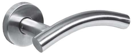 Door Handles : 300 Series Lever on 6mm Rose - Stainless Steel - AISI304 Stainless Steel Sprung Lever On Rose - Suitable For Commercial Applications 19mm Dia.