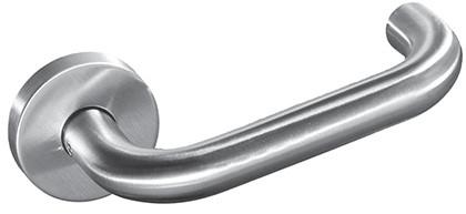 Door Handles : 200 Series Lever on Rose - Stainless Steel - AISI304 Stainless Steel Sprung Lever On Rose - Suitable For Commercial Applications 19mm Dia.