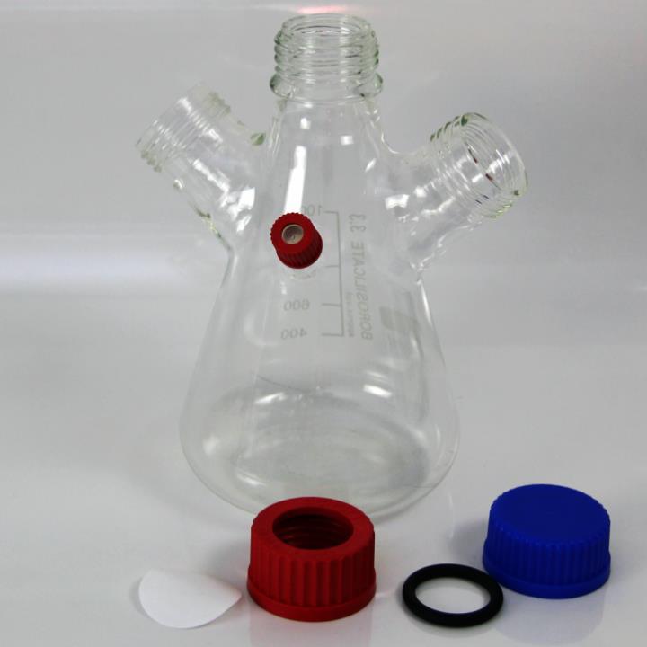 C: (optional for open systems): A PTFE- filter (art. no.: Z-FL-00001) and a GL45 screw cap with bore (art. no.: Z-MA-00003) to cover the unused GL45 nozzles for air ventilation.
