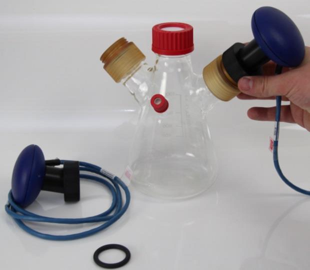 sensors can be connected to the shake flask. 1. Put the second gasket (art. no.
