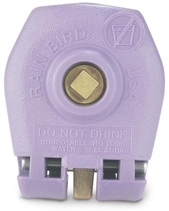 Locking purple thermoplastic cover restricts tampering (use 2049 key to unlock). Strong corrosion-resistant stainless steel spring prevents leakage. Covers marked with Do Not Drink!