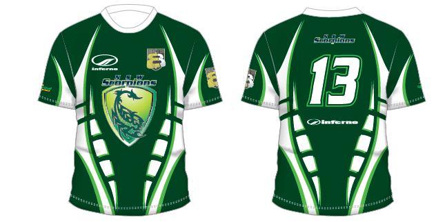 New South Wales Scorpions Colours as per