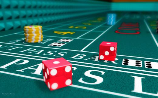 A round of Craps will start with the shooter s roll of the dice which he will throw and bounce off the back wall of the table.