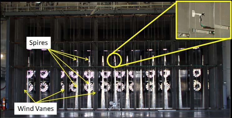 Insurance Institute for Business & Home Safety Figure 2 Identification of key flow control aspects of the IBHS Research Center test chamber. INLET Wind Vanes 21.8 m Spires 46 m Upper Middle Lower 9.