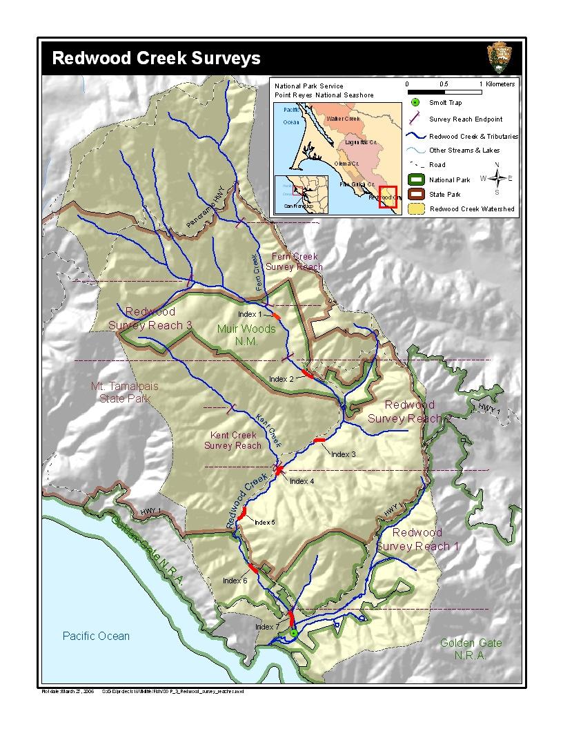 Figure 3. Redwood Creek map.