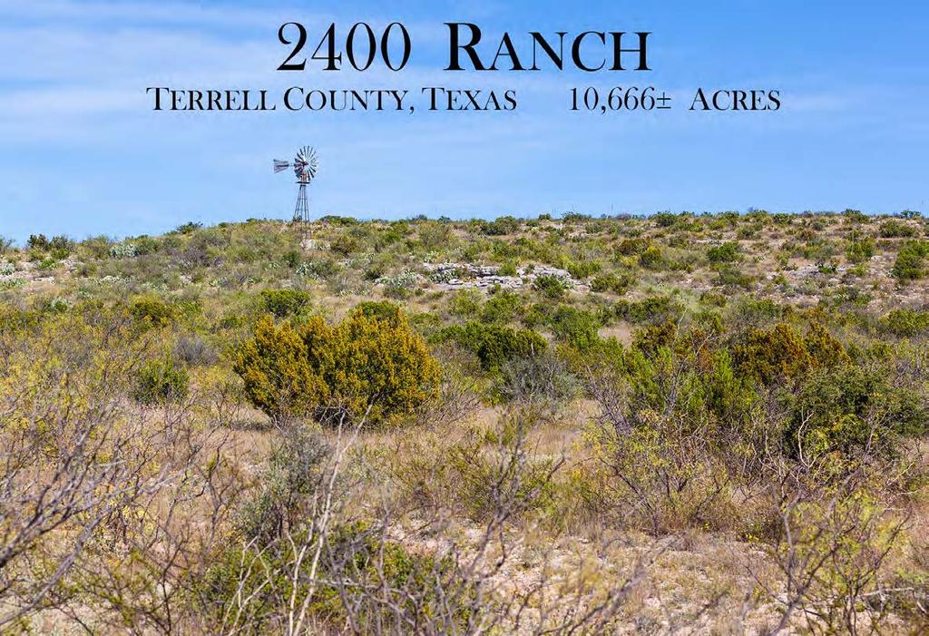 The 2400 Ranch is located on both sides of Highway 2400 in western Terrell County, Texas. The property is approximately 15 air miles north of Sanderson.