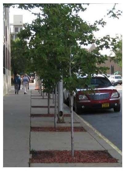 A protruding object is any obstacle that reduces the clearance width and/or the clearance height within a pedestrian area.