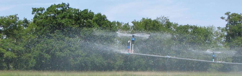 ) Benefits of irrigating with a Briggs Boom Optimum droplet size Nelson pressure regulated S3000 sprayjets or R3000 rotators allow the optimum droplet size to be selected for each type of crop (eg
