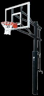 Backboard Protecting Direct Goal Mounting Textured Black Powder Coated Pole Finish FREE Fitted Pole Padding Removable Pedestal Base Infinite Goal Height Adjustment Easy To Read Goal Height Indicator