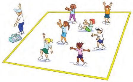 Musical Shapes To develop spatial awareness, balance and movement skills in a dance activity. Players move around the room in time with the music.