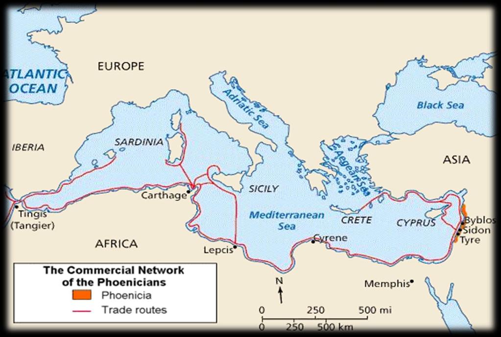 Ancient Phoenician was located in modern- day Lebanon The Phoenicians