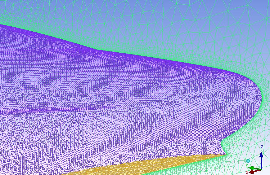 whole computational area, illustrated as Fig. 5. Several layers of prismatic grids are arranged near the train wall to capture the boundary layer. The grids of the far field are tetrahedral grids.