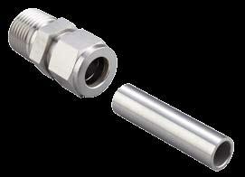 Identification of Metric Size Metric tube fittings are machined with the stepped shoulders on the body and the hex nut for identification.