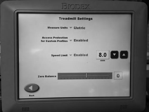 treadbelt speed on the Quick Start and Manual Start screen within Treadmill Training.
