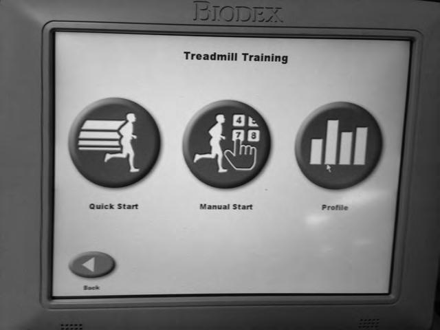 3. Quick Setting Option for Speed Values Clinicians and users now have the option of bringing the treadbelt to a designated speed without having to press the UP button on the Quick Start and Manual