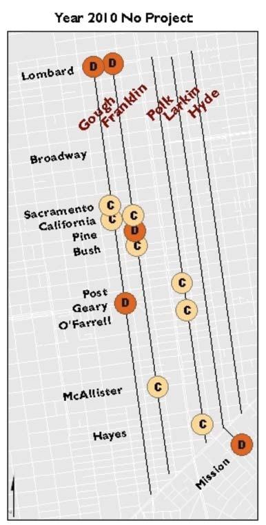 and 24 spaces respectively, primarily by adding new spaces at former curbside bus stops.